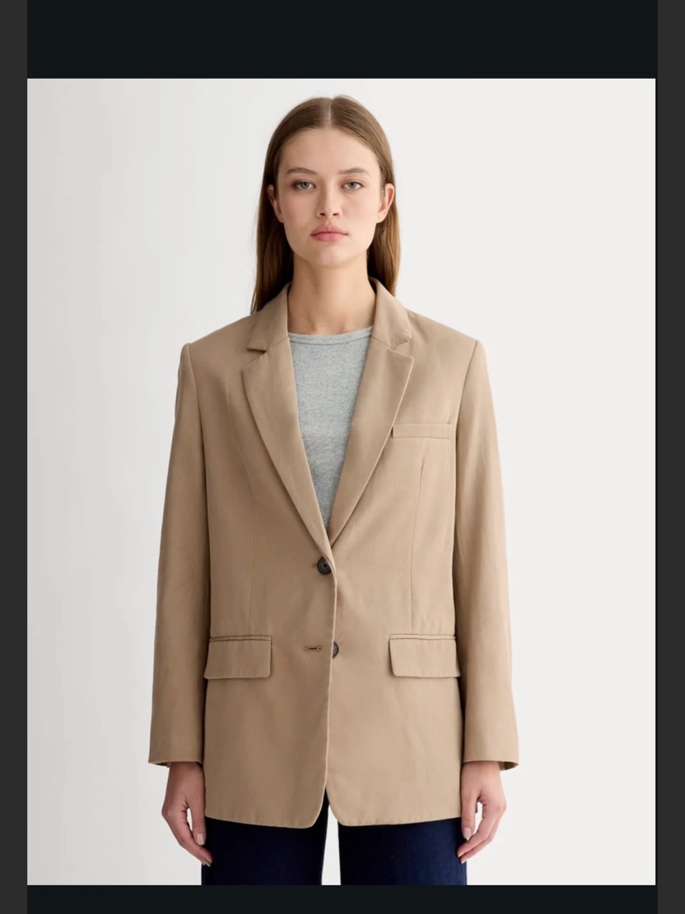 Everlane Oversized Blazer in Buttersmooth Ash Brown Tailored Blazer
